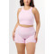 High neck longline racerback sports bra Full coverage sleeveless gym top