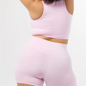 High neck longline racerback sports bra Full coverage sleeveless gym top