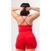 Women's light support v neck padded tank top cross back buttery soft sleeveless gym top