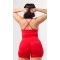 Women's light support v neck padded tank top cross back buttery soft sleeveless gym top