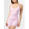 Women's light support v neck padded tank top cross back buttery soft sleeveless gym top
