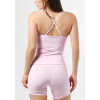 Women's light support v neck padded tank top cross back buttery soft sleeveless gym top