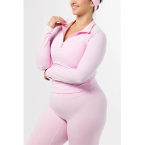 Women's long sleeve quarter zip yoga jackets light weight athletic fit fitness jackets