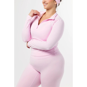 Women's long sleeve quarter zip yoga jackets light weight athletic fit fitness jackets