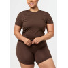 Breathable short sleeve fitted t shirts light weight stretchy tees for women