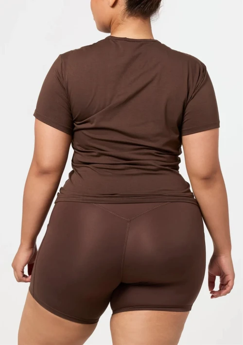 Breathable short sleeve fitted t shirts light weight stretchy tees for women