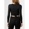 Long sleeve wrap top women's light weight ultra soft ballet crop top