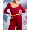 Long sleeve wrap top women's light weight ultra soft ballet crop top