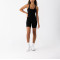 Women's square neck one piece bike shorts with open back adjustable strap short jumpsuits