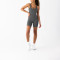 Women's square neck one piece bike shorts with open back adjustable strap short jumpsuits