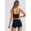 Women's scoop neck color block cropped tank with removable paddings