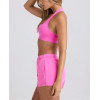 Women's athleisure style relaxed fit cotton shorts with side pockets