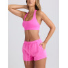 Women's athleisure style relaxed fit cotton shorts with side pockets