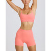 Women's scoop neck back cross sports bra medium support gym bra with adjustable straps