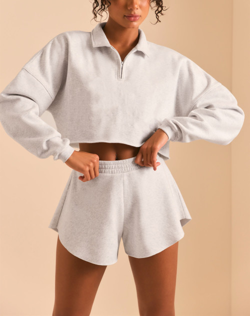 Women's mid rise cotton shorts athleisure style running shorts
