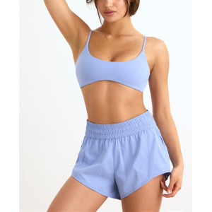 High waist elastic waist woven shorts light weight gym shorts