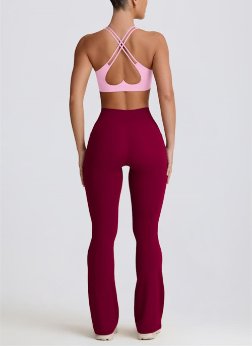 Tummy control contouring fit bootcut leggings with side pockets