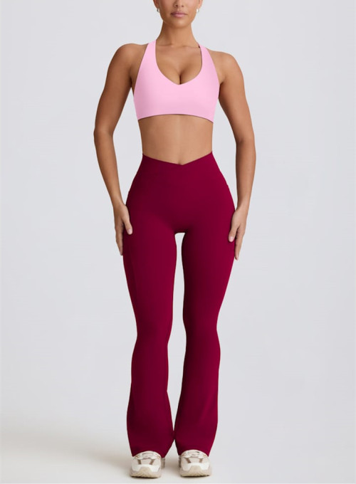 Tummy control contouring fit bootcut leggings with side pockets