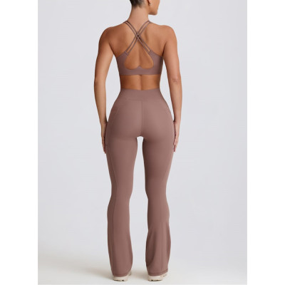 Tummy control contouring fit bootcut leggings with side pockets