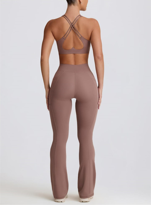 Tummy control contouring fit bootcut leggings with side pockets