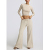 Low rise wide leg cotton pants for women soft cozy fit joggers