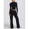 Low rise wide leg cotton pants for women soft cozy fit joggers