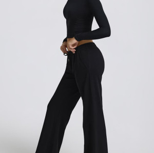 Low rise wide leg cotton pants for women soft cozy fit joggers