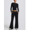 Low rise wide leg cotton pants for women soft cozy fit joggers