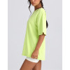 Short sleeve loose fit cotton t shirts for women light weight crew neck sports tees
