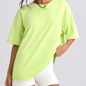 Short sleeve loose fit cotton t shirts for women light weight crew neck sports tees
