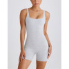 2025 New square neck sleeveless jumpsuits with removable padding open back one piece shorts