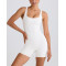2025 New square neck sleeveless jumpsuits with removable padding open back one piece shorts