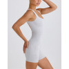 2025 New square neck sleeveless jumpsuits with removable padding open back one piece shorts