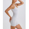 2025 New square neck sleeveless jumpsuits with removable padding open back one piece shorts