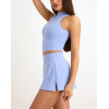 Lightweight mid rise A line mini skort with side slit classic tennis skirt with build in shorts