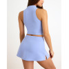 Lightweight mid rise A line mini skort with side slit classic tennis skirt with build in shorts
