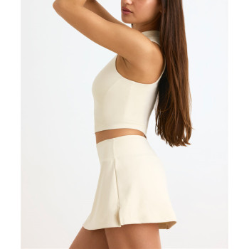 Lightweight mid rise A line mini skort with side slit classic tennis skirt with build in shorts