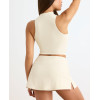 Lightweight mid rise A line mini skort with side slit classic tennis skirt with build in shorts