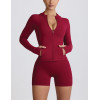 2025 women's zip up hooded yoga jackets with side pockets
