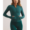 2025 women's zip up hooded yoga jackets with side pockets