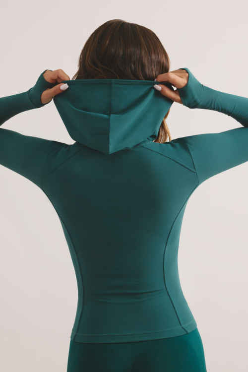 2025 women's zip up hooded yoga jackets with side pockets