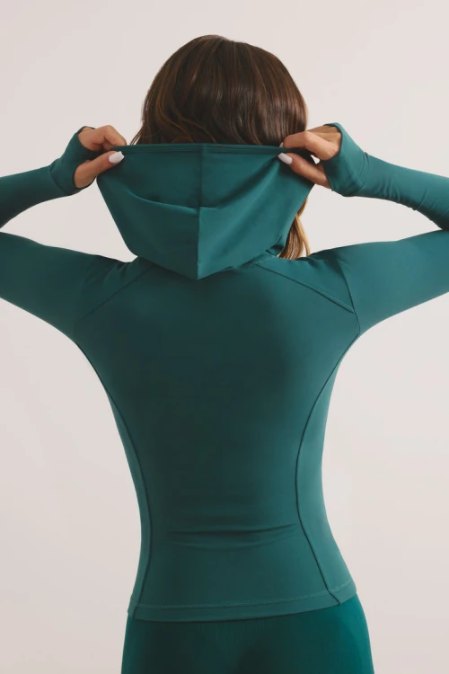 2025 women's zip up hooded yoga jackets with side pockets