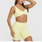 Plunge neck sexy medium support sports bra with low back