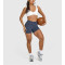 Plunge neck sexy medium support sports bra with low back