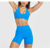 Back cross sports bra with adjustable straps V neckline twist yoga bralette