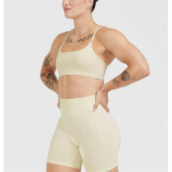 Women's classic strappy back sports bras scoop neck supportive gym top