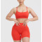 Women's classic strappy back sports bras scoop neck supportive gym top