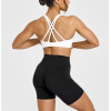 High neckline back cross longline sports bra padded sleeveless gym top