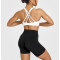 High neckline back cross longline sports bra padded sleeveless gym top