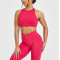 High neckline back cross longline sports bra padded sleeveless gym top